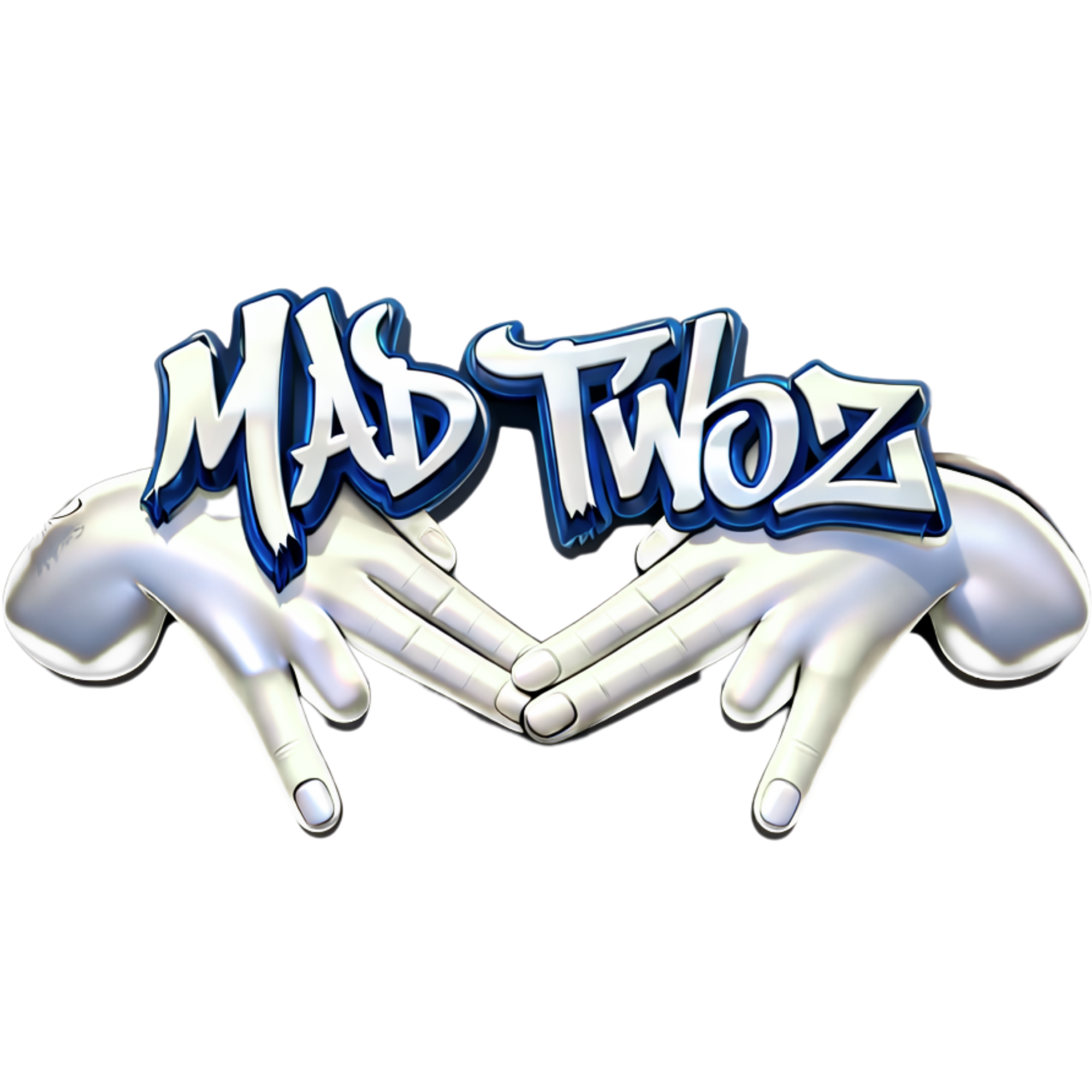 MAS TWOZ logo, two silver hands