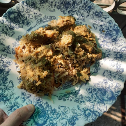 Green Layer Biryani (Chicken or Paneer)