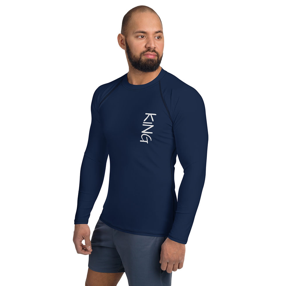 Thumbnail: "KING" Men's Rash Guard Navy/Silver