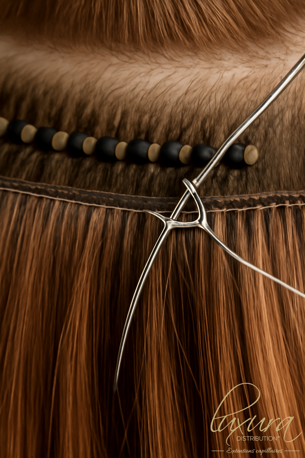 Extensions capillaires - Détail technique close-up