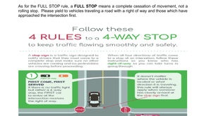 Advisory on 4-Way Stops inside the village
