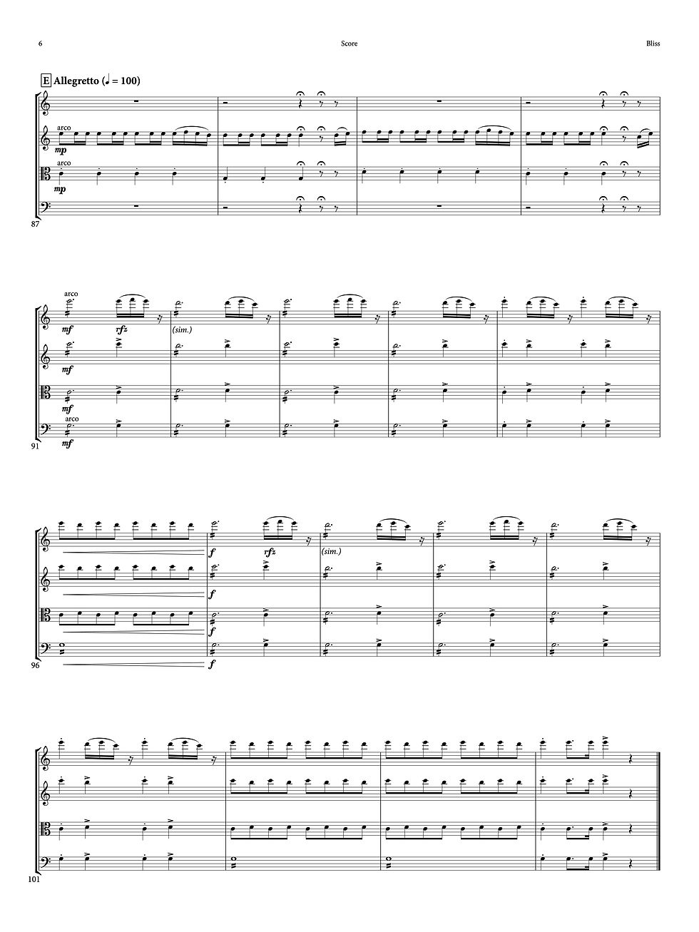 Thumbnail: Bliss - String Quartet - Print