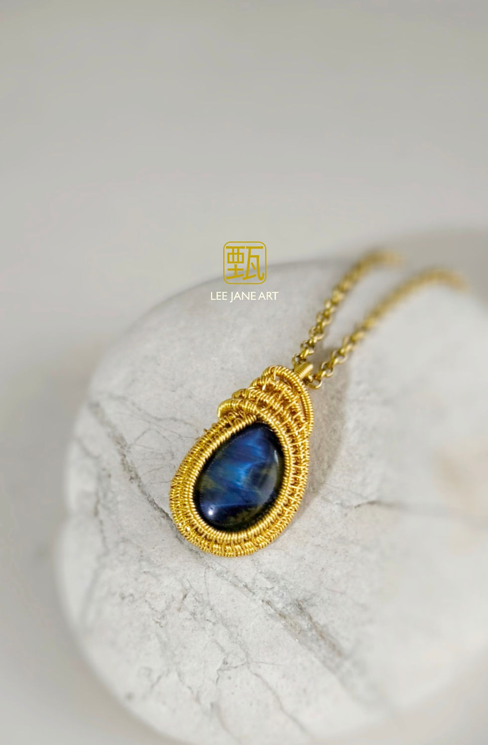 Thumbnail: BLUE ABYSS KUEH KOCI WRAP PENDANT P391 - BLUE TIGERSEYE