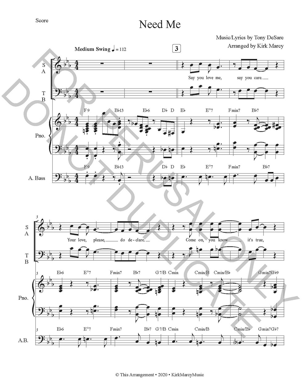 Thumbnail: NEED ME (SATB)