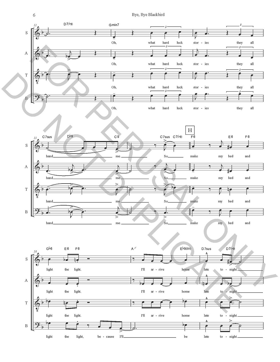 Thumbnail: BYE BYE BLACKBIRD (SATB)