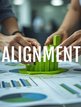 Hands shaping green blocks on charts, symbolizing organizational alignment and intentional design