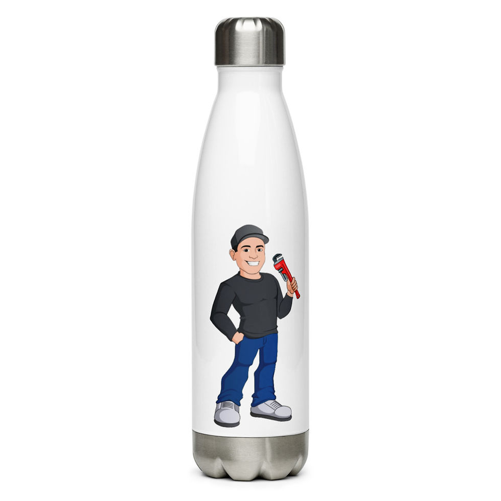 Thumbnail: Jason Mazzer Plumbing & HVAC Toon Jason Stainless Steel Water Bottle