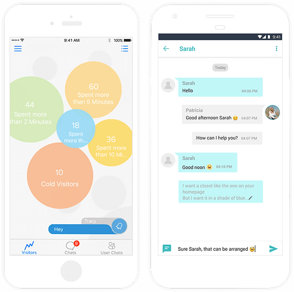 Chat with website visitors on your phone