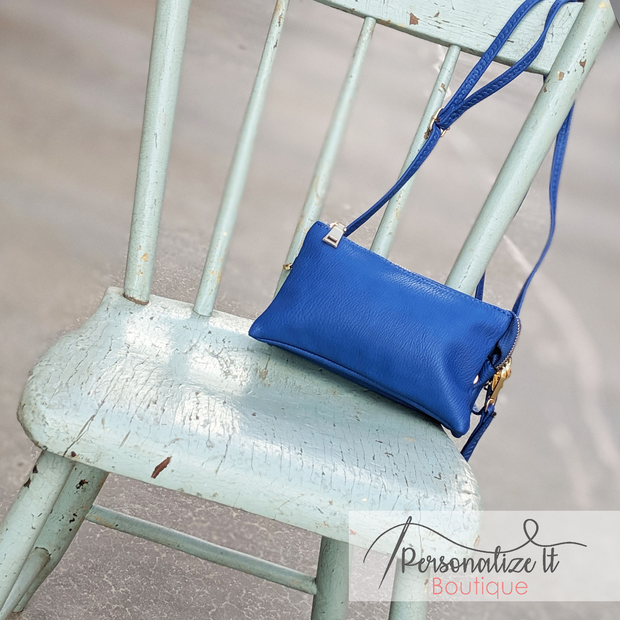 Monogrammable 3 Compartment Wristlet Crossbody