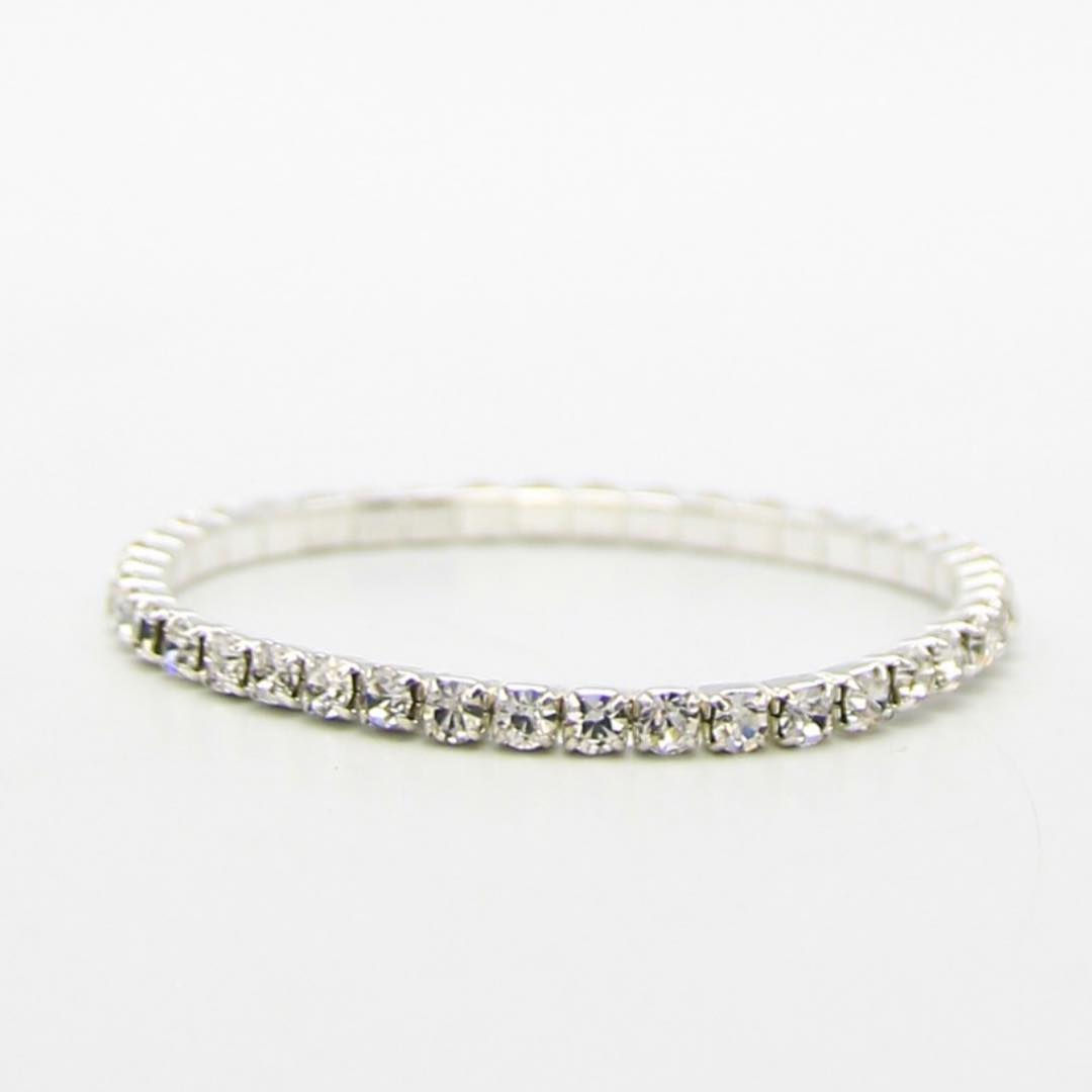 Silver Rhinestone Stretch Bracelet