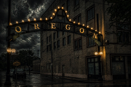 Oregon District arch in Dayton, Ohio haunted history tour meeting point