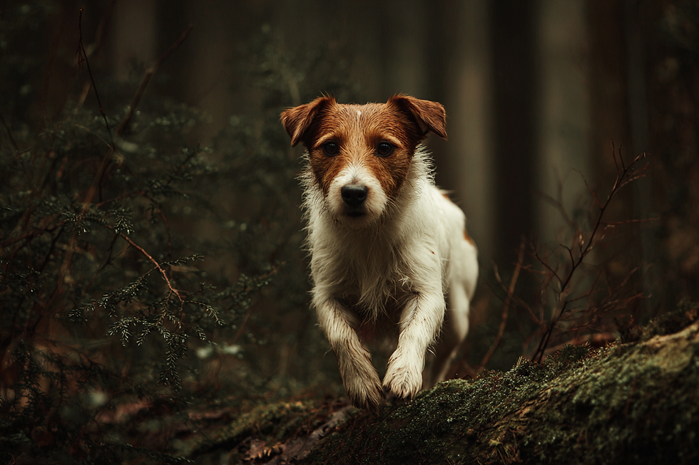 Jack Russel Terrier beim Rodenberger Agility Lauf im Deister Wald Kreis Schaumburg. Revier 3