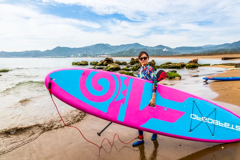 Girl with paddleboar