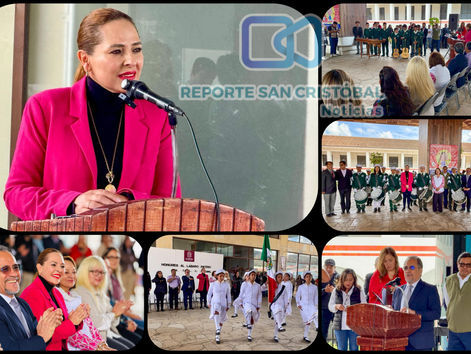 Encabeza Ayuntamiento de San Cristóbal homenaje cívico con participación estudiantil de la Secundaria Técnica No. 128