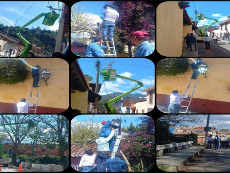 Refuerzan alumbrado público en el Barrio de La Merced