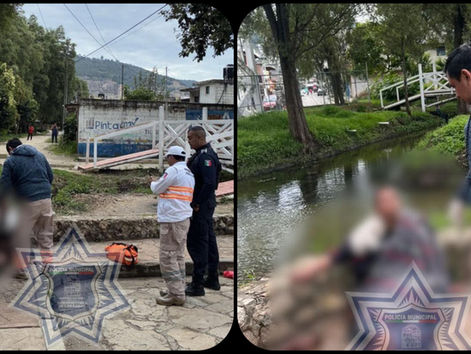 Rescata Policía Municipal a masculino a orilla del río María Eugenia