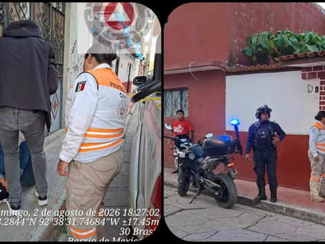 Protección Civil auxilia a mujer localizada en la vía pública en el Barrio de Mexicanos