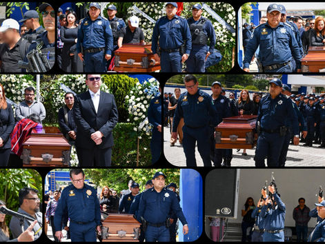 Rinden homenaje de cuerpo presente al Policía Tercero Alfredo Gómez Méndez, caído en cumplimiento de su deber