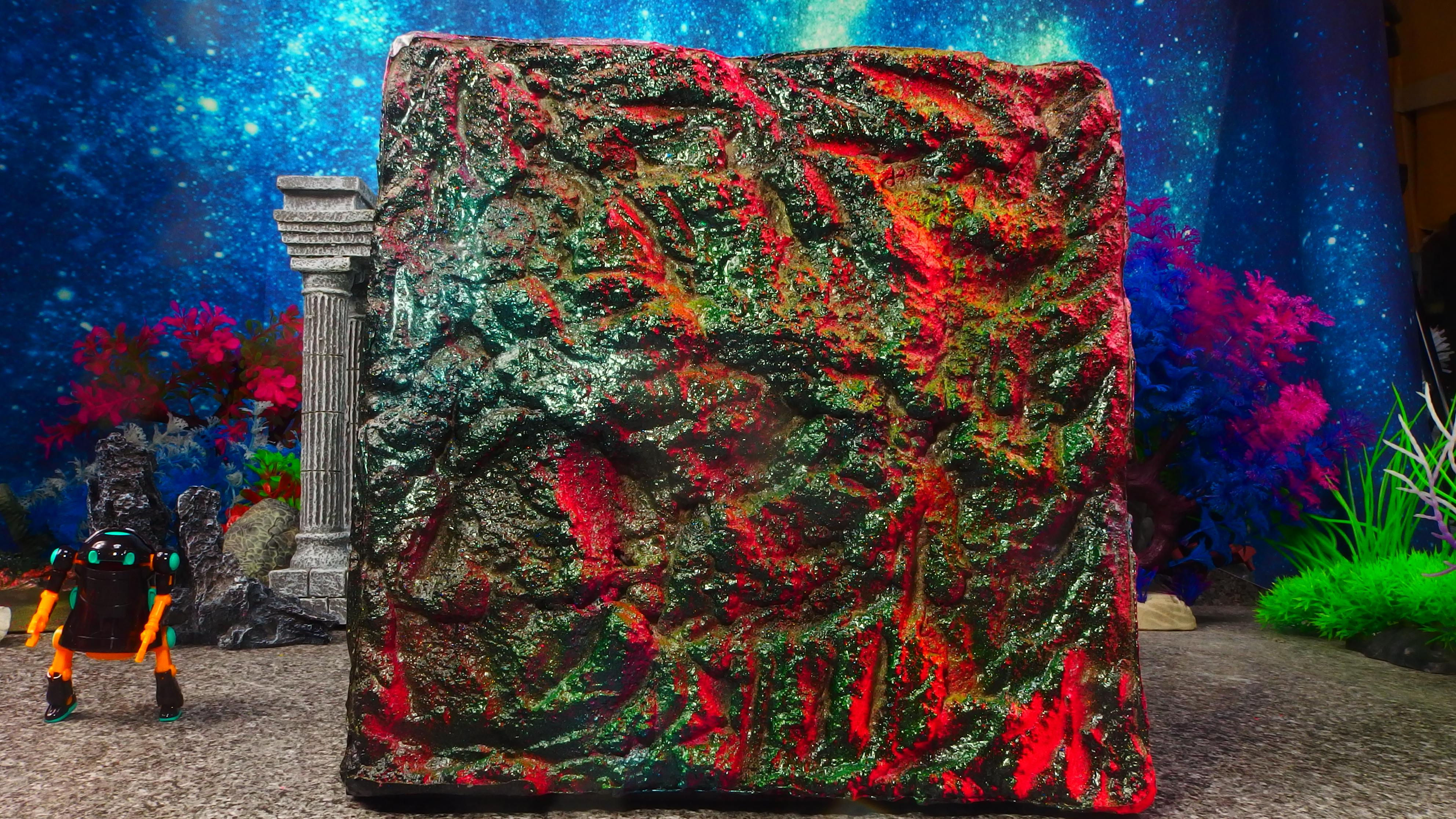 No 034 桃深緑01 25cm X25cm ディスプレイ・台座・ジオラマ・模型・インテリア・フィギュア・プラモデル・ハンドメイド〔才も不才も〕