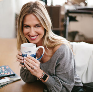 Erin Coupe drinking coffee