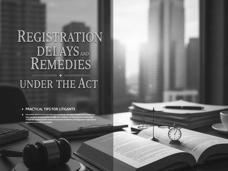 Registration Delays And Remedies Under The Act Practical Tips For Litigants