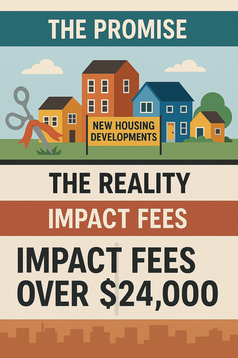 Cities promise housing reform with new developments, but steep impact fees—often over $24,000—undermine affordability goals.
