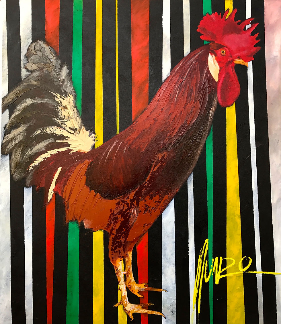 painting of rooster by top artist munro