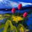 Thumbnail: Landscape painting with red pink tulips by top SA artist Munro