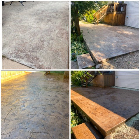 Stamped concrete restored using professional concrete sealing process