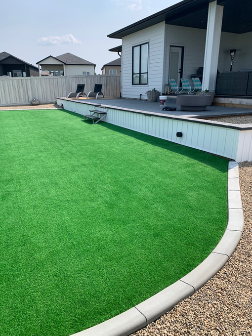 Professional concrete landscape edging installation in Saskatoon and area