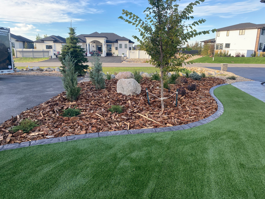 Custom concrete landscape edging with smooth continuous finish
