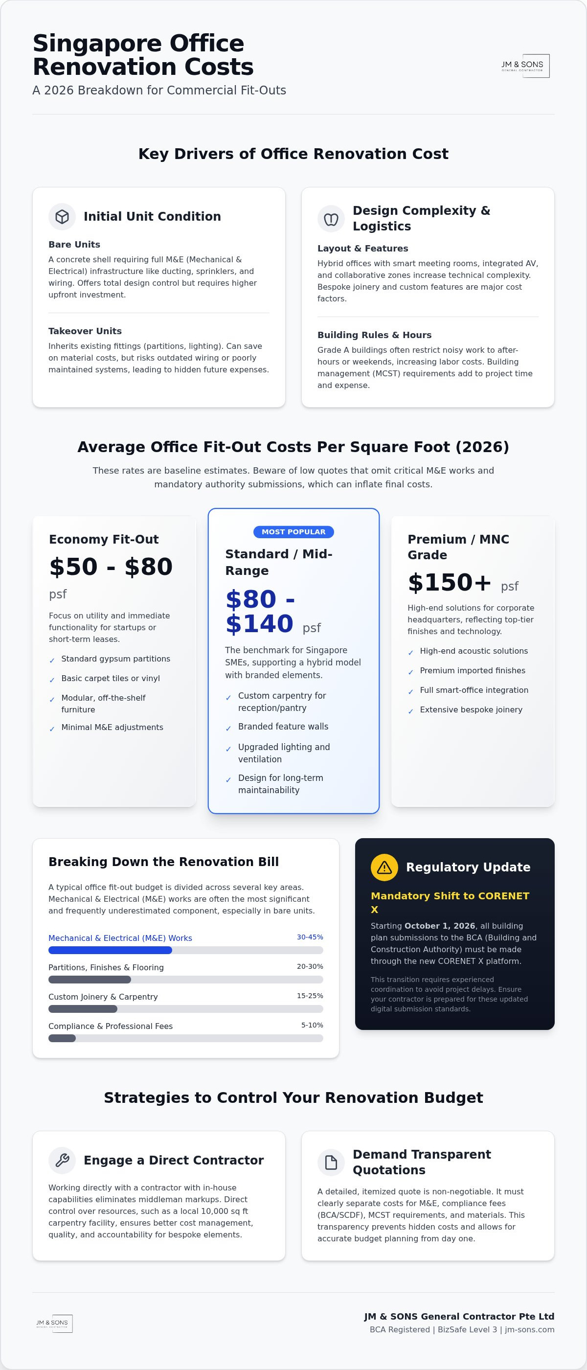 Office renovation cost Singapore