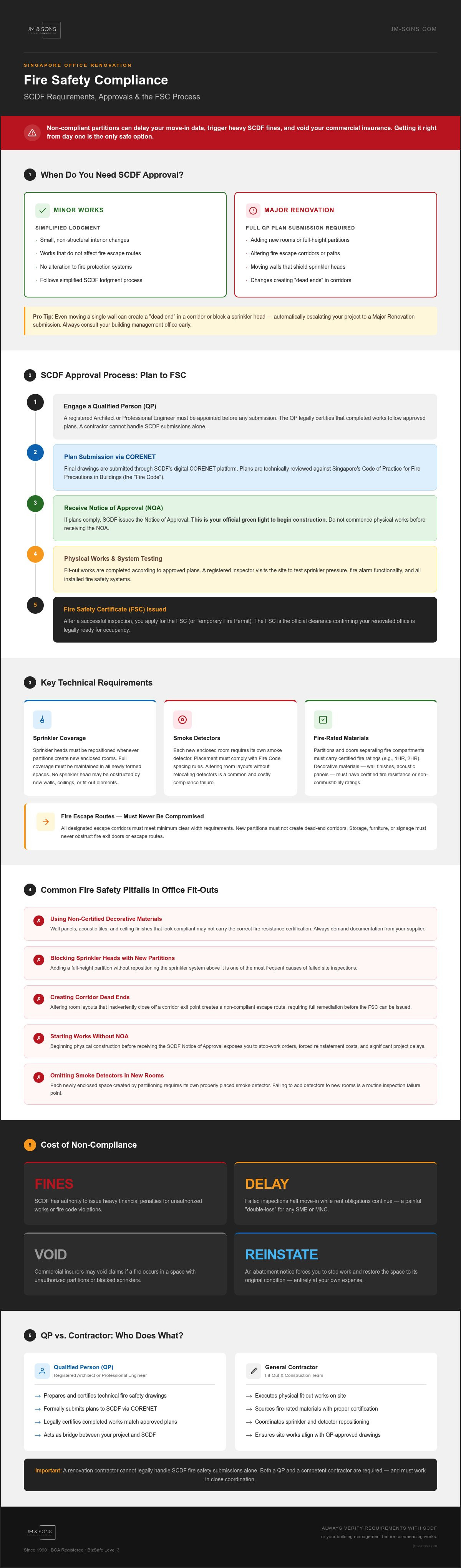 Office renovation fire safety requirements Singapore