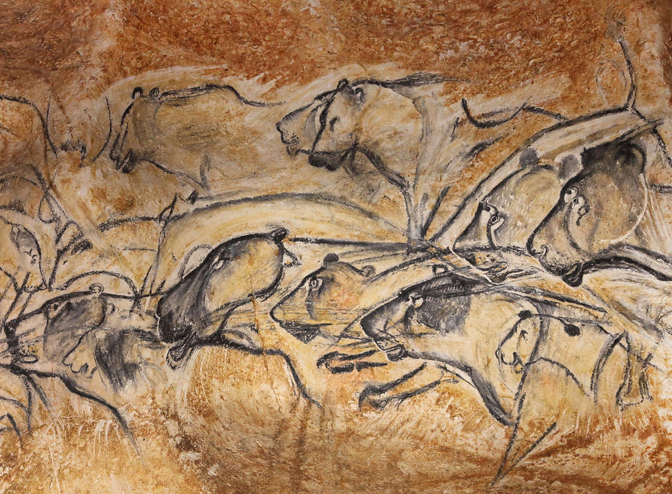 Patrząc na te obrazy nie mogę uwierzyć, że są aż tak stare. Lwy z jaskini Chauveta zdj. ©-Patrick-Aventurier --- Grotte Chauvet 2 - Ardèche