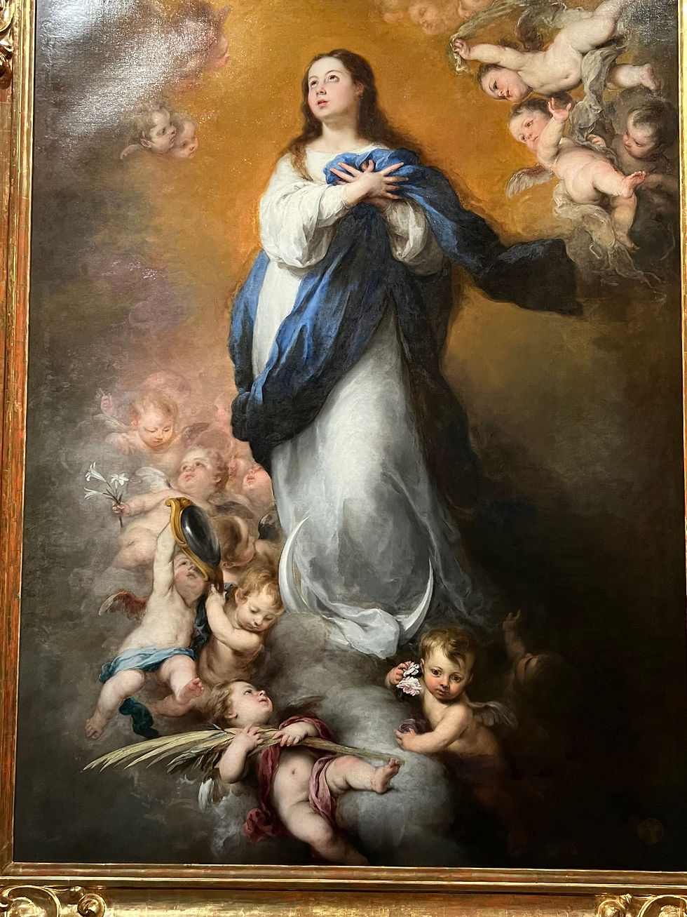 Coś dla miłośników tłustych aniołków. Bartolomé Esteban Murillo, Niepokalane poczęcie, ok. 1668-69. Obraz wystawiany w Muzeum Sztuk Pięknych.