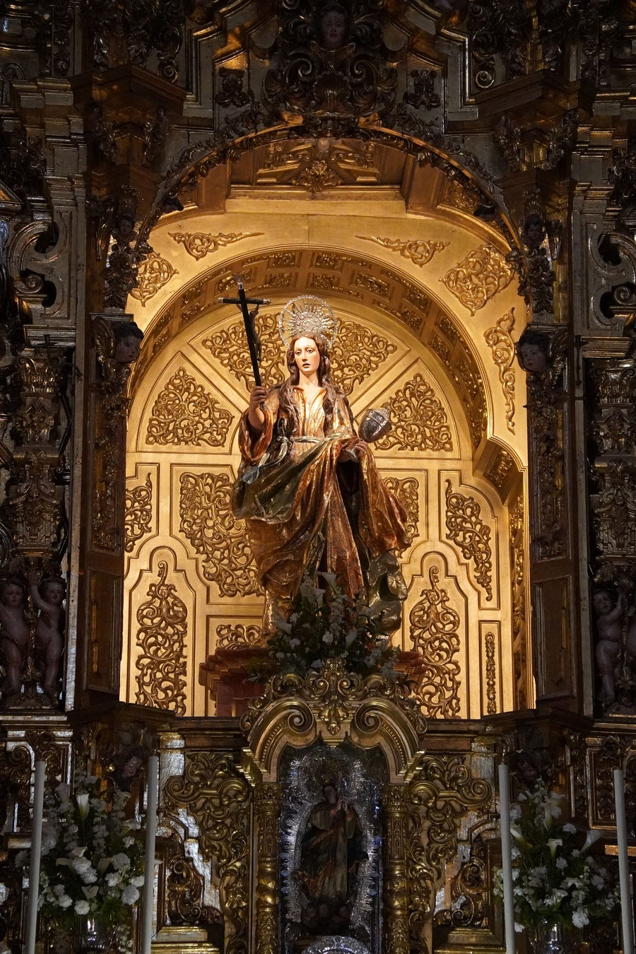 Figura świętej Marii Magdaleny na ołtarzu w kościele Santa Maria Magdalena. Autor rzeżby: Felipe Malo de Molina, 1704.