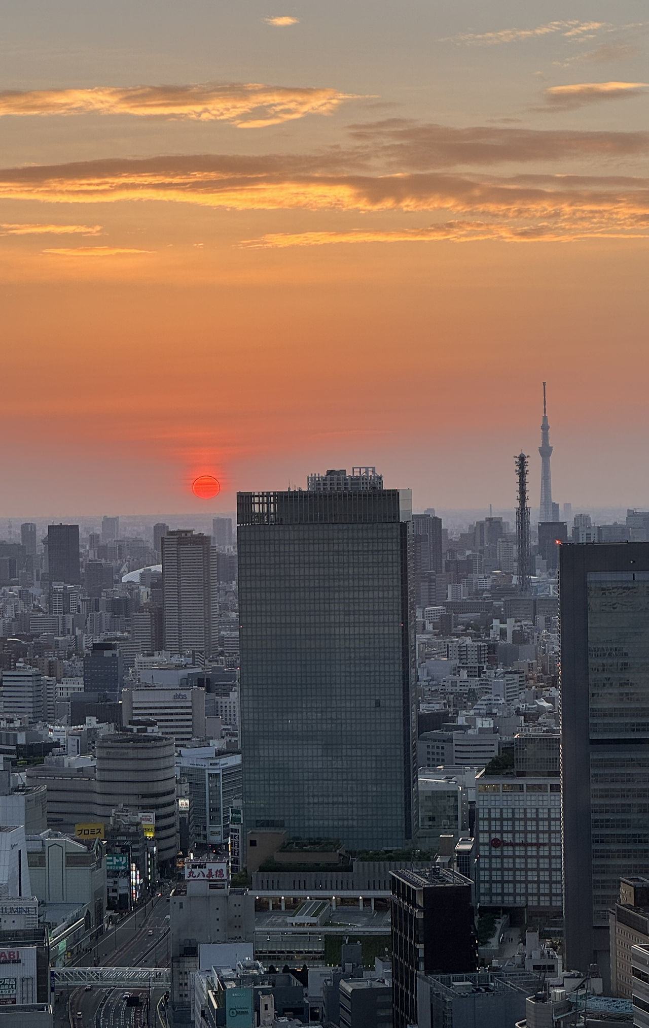 Sunrise skyline over Tokyo