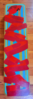 8*31*4 acrylic paint on a custom fabricated aluminum surface.