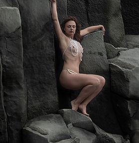 Anastasia Creates Fashion and Fashion Nudes at the Most Famous Icelanc Black Sand Beach and Basalt Lava Cliffs