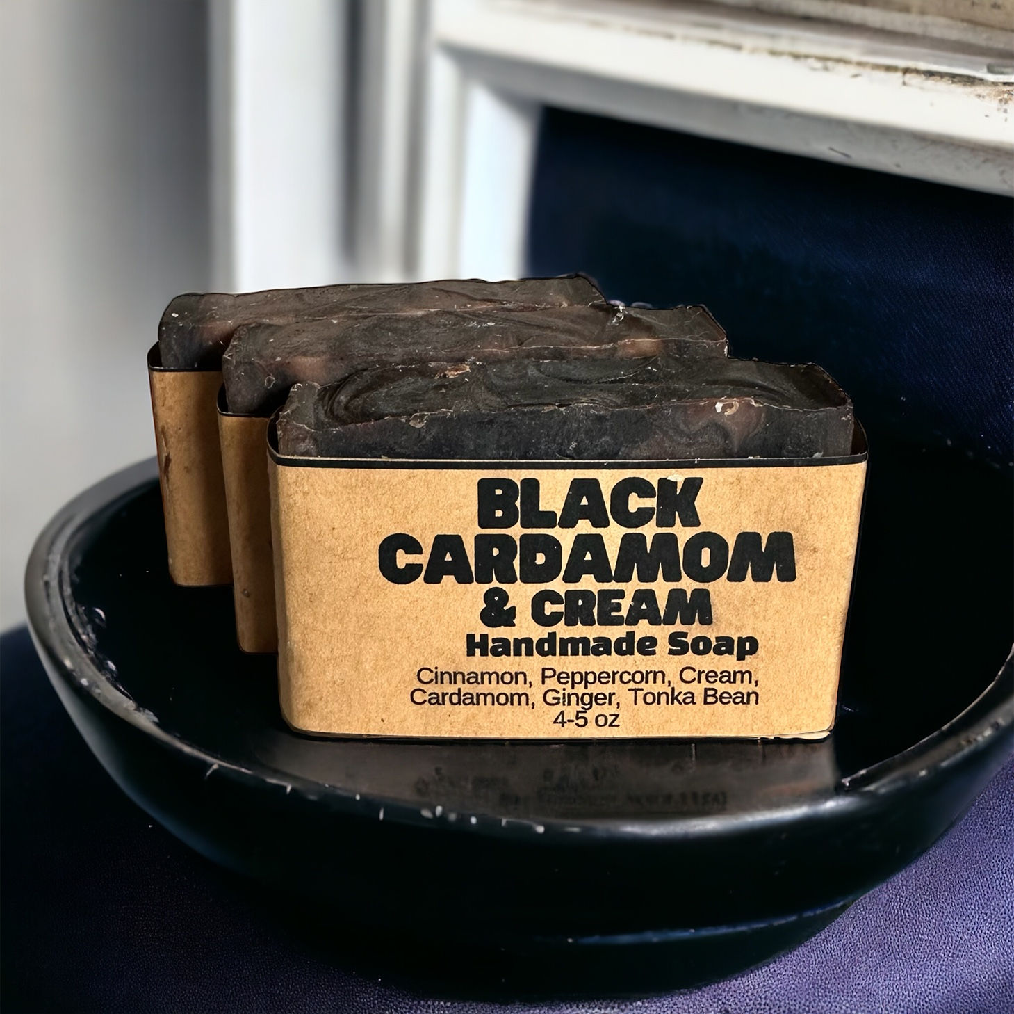 Black Cardamom & Cream Process Soap, Handmade