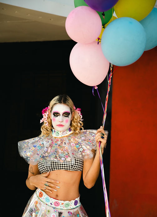 clown fashion design photoshoot los angeles