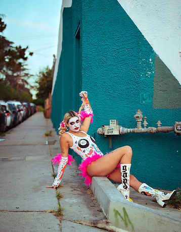 clown fashion design photoshoot los angeles