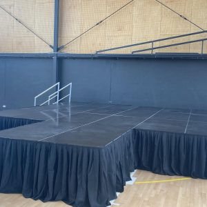Portable Stage with black skirting
