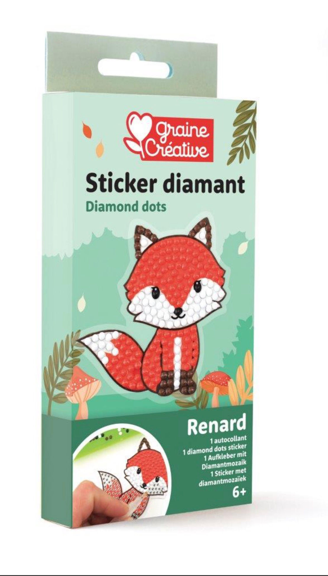Graine créative sticker diamant ( renard)