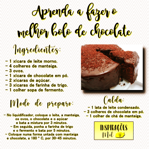 O melhor bolo de chocolate da sua vida!
