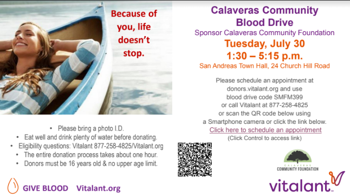 Calaveras Community Foundation - Calaveras Community Blood Drive