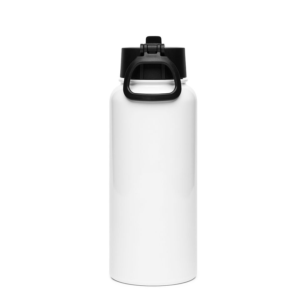 Miniaturbild: Stainless steel water bottle with a straw lid