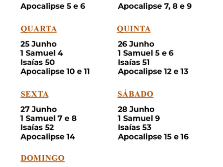 Leitura Bíblica 23/06 a 29/06