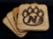 Custom laser engraved wood coasters