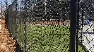 Galvanized chain link fence installation in Johns Island, South Carolina